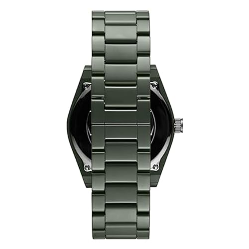 MVMT Element Qtz Basic Calendar Green Round Dial Men's Watch|Green Ceramic Material|Green Color Band - 28000328-D