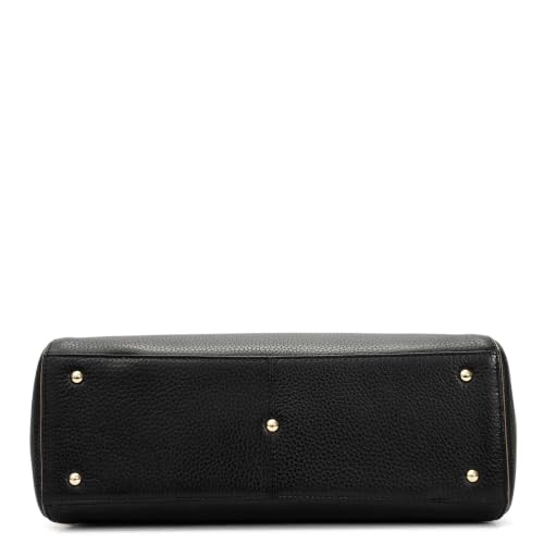 Da Milano Leather Tote Bag for Women - Black (LB-0369S)