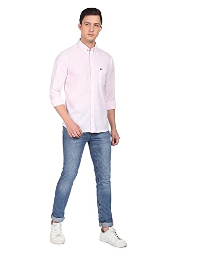 Arrow Men Pink Button Down Collar Manhattan Slim Fit Casual Shirt