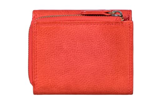 Calfnero Genuine Leather Women's Trifold Wallet with Zip Coin Pocket, Multiple Card Slots, Compact Ladies Wallet