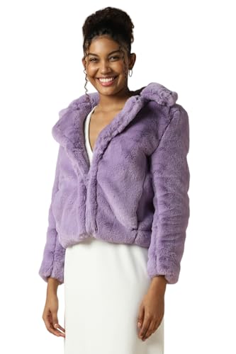 Allen Solly Women's A-Line Coat (AHJKCRGFN03945_Purple