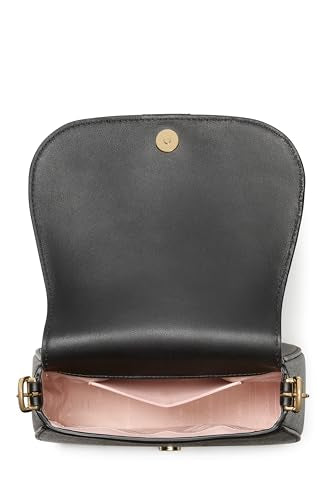 kate spade new york Nouveau Textured Leather mini Saddle, Black