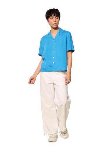 ONLY Women Regular Fit Blue Shirt