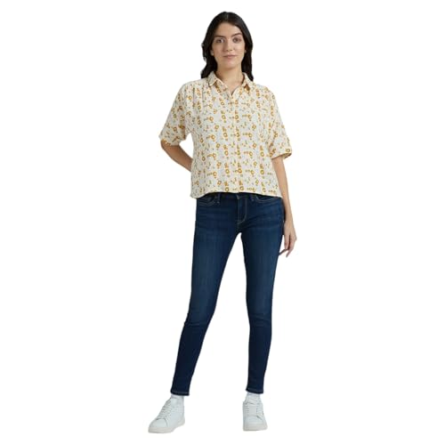 Pepe Jeans Women's Relaxed Fit Shirt (PL305079_Mustard Brown
