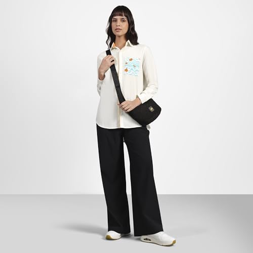 Skechers Women Oversized Printed Shirt White Top