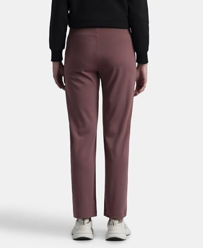 Jockey U102 Women's Super Combed Cotton Rich Relaxed Fit Wide Leg Pants with Zipper Pockets_Wild Ginger_XL