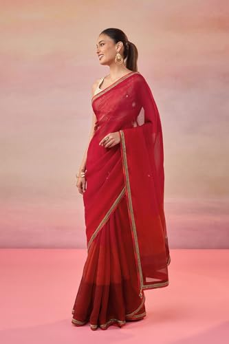 Taneira Women Purple Silk Kota Contemporary Embroidery Saree with Unstitched Blouse (SACP10AD5014 - Purple)