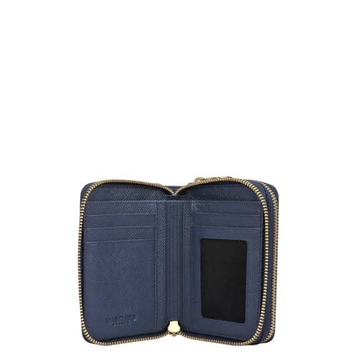 Da Milano Premium Leather Wallet for Women | Multi Compartment Travel Wallet - Twilight Blue