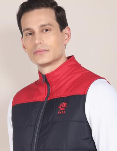 U.S. POLO ASSN. Men's Polycotton Maxi Coat (USJCKS0106_Navy_L)