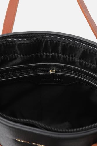 Women Black Patterned Casual Handbag