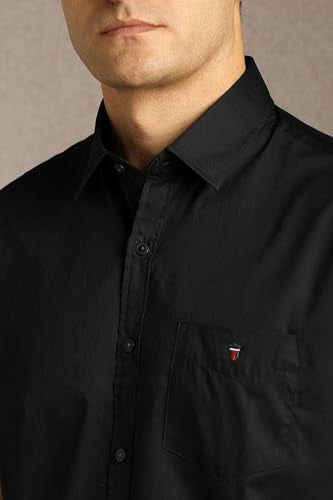 Men Black Solid Half Sleeves Casual Shirt