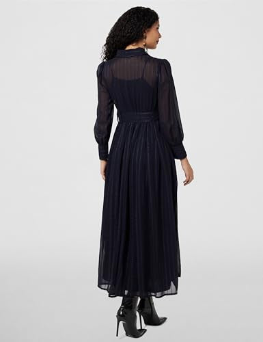 Styli Women's Polyester A-Line Maxi Dress (7003913622_Blue_2XL)