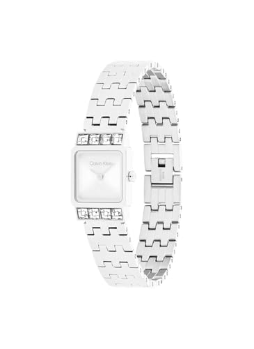 Calvin Klein Poise Qtz Basic Mini Silver White Rectangle Dial Women's Watch- 25100161