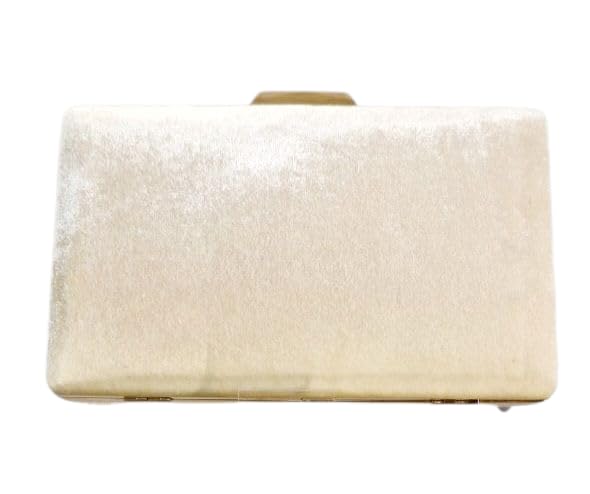 Elegant Evening Clutch Purse with Embroidered Leaf Pattern, Ivory White, Magnetic Closure