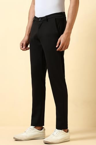 Men Black Solid Casual Trousers