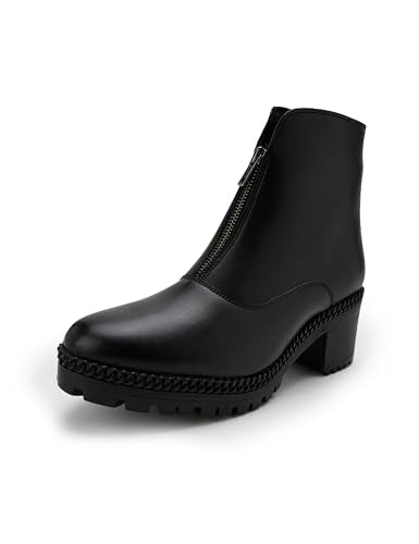 Elle Women's Zip Boots,Black,UK-5