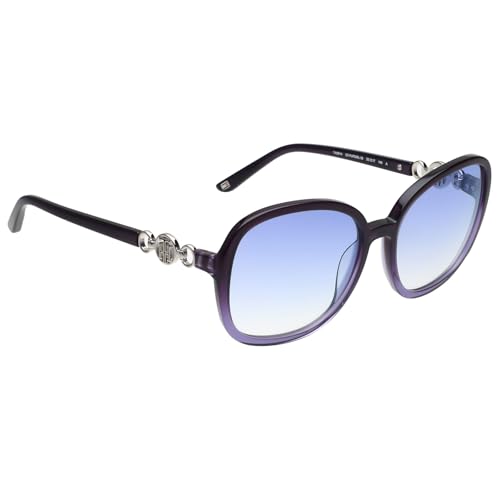 Tommy Hilfiger|Purple Full-rim Frame Oval Sunglasses|100% UV Protected (Uv 400) Blue Gradient Faded Lens|Women's | Medium | TH 2614 C5 PURSIBL 55 S