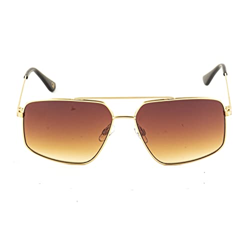 UNITED COLORS OF BENETTON orange lens with gradiant square sunglass full rim golden frame