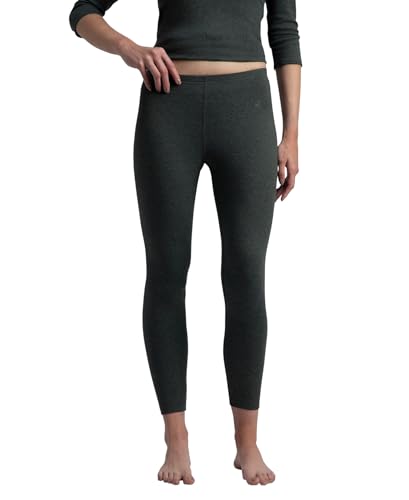 Jockey 2544 Women's Super Combed Cotton Rich Brushed Fabric Thermal Leggings with StayWarm Technology_Charcoal Melange_M