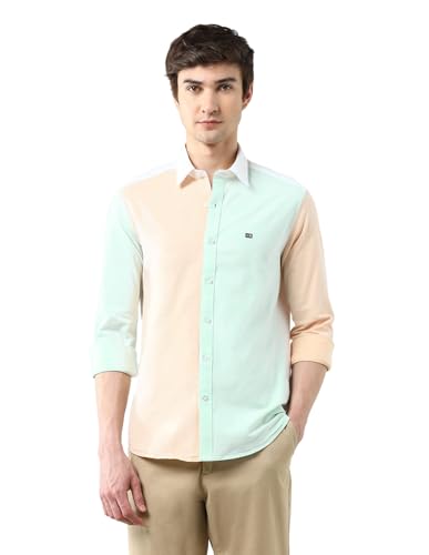 Arrow Sports Men's Colorblocked Slim Fit Oxford Shirt White