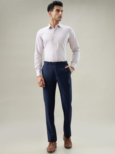 Raymond Orange Structure Pattern Men Long Sleeve Casual Shirt