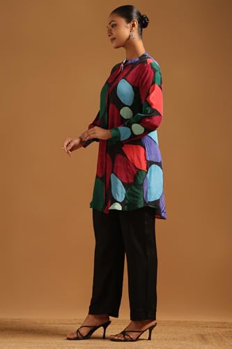 Soch Womens Black Crepe Geometric Co-ord Set