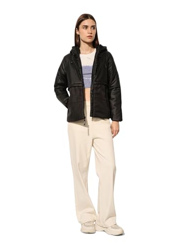 ONLY Women's Solid Regular Fit Black Jacket