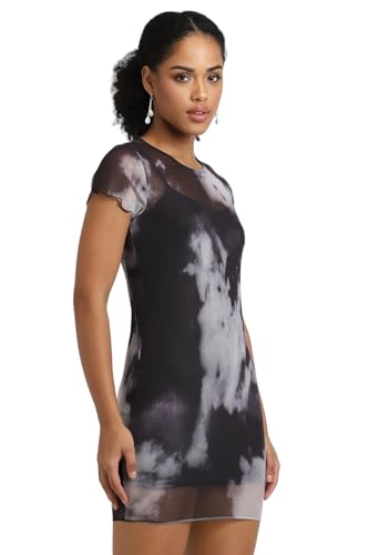 Forever 21 Women's Polyester Blend Modern Mini Dress (FWS24CDRF013401_Black