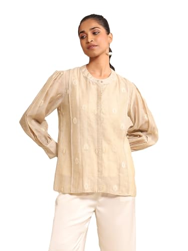 Ritu Kumar Beige Jacquard Shirt