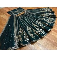 Women's Green color Designer Thread, Zari Embroidery & Sequence work Lehenga Choli