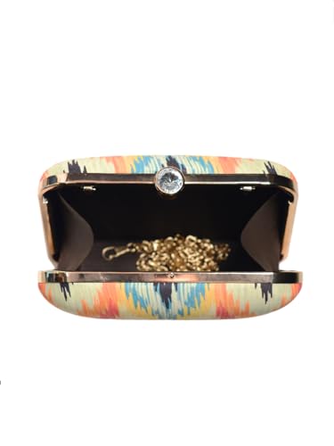 Artklim Multicoloured Ikkat Printed Clutch