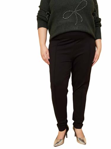 Max Women Striped Knit Treggings (Black_6XL)