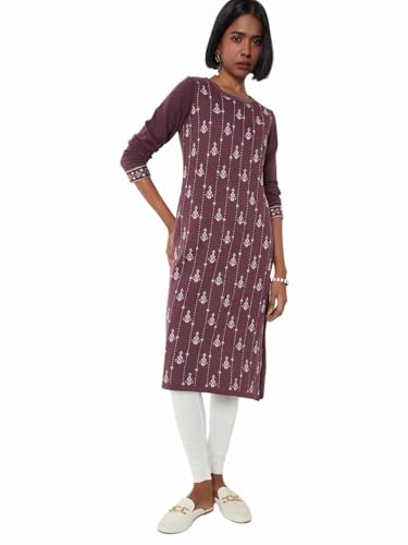 Max Women's Acrylic Regular Kurta (BBWKWI25EN_Violet