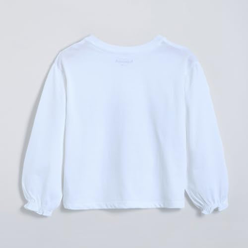 Hopscotch Girls Sequin Embellished T-Shirt in White Color for Age (12-24 Months)