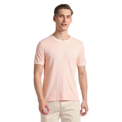 U.S. POLO ASSN. Mens Graphic Round Neck HS T-Shirts (UDTSHS0740_Pink_XL)