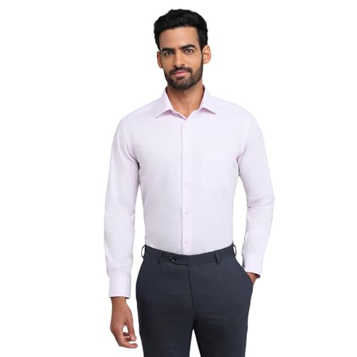 Park Avenue Men Reguler Fit Stripe Pattern Pure Cotton Semi Cutaway Collar Full Sleeve Formal Shirt Red