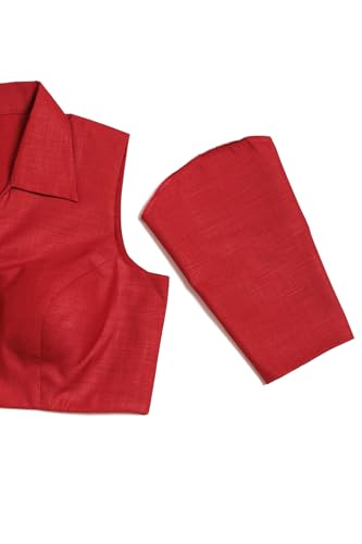 Soch Womens Maroon Linen Solid Padded Blouse