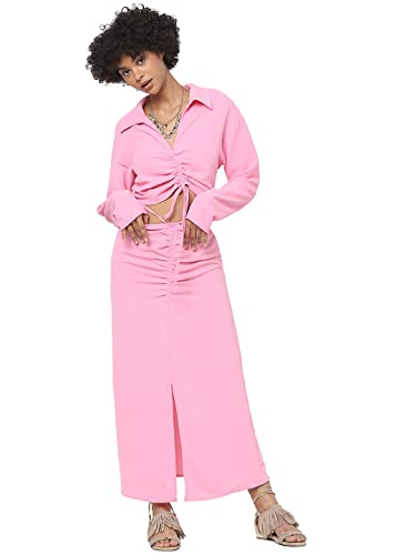 Only Polyester Western Skirt Pink