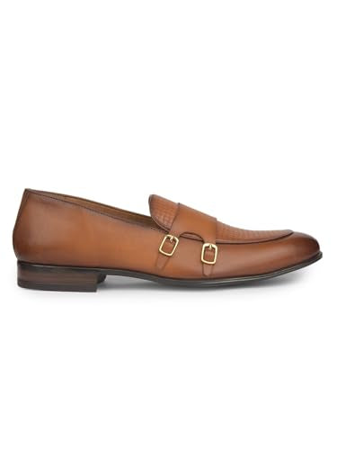 Hush Puppies Men's Casual Leather Monk Shoes Tan (6 UK)