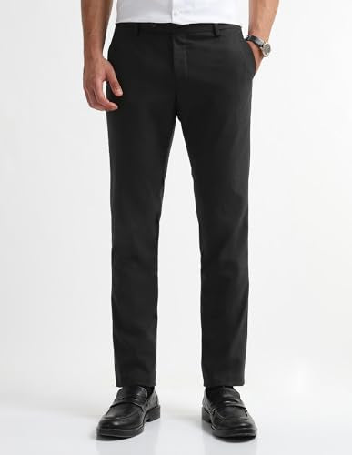 Arrow Men's Heathered Dobby Trousers (ARAKTR2130_Grey_30)