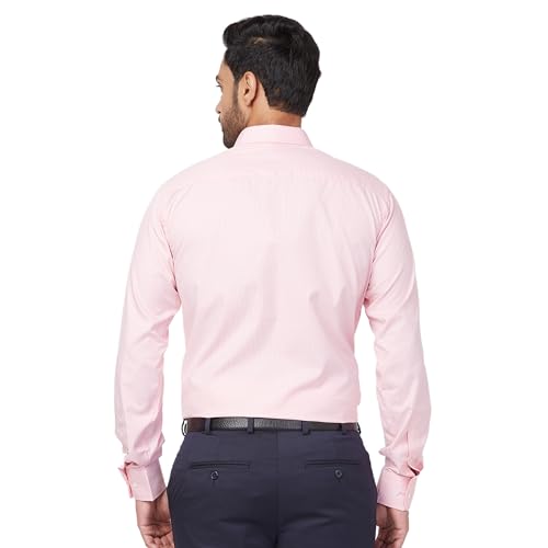 Park Avenue Men's Slim Fit Structure Pattern Cotton Blend Full Sleeve Semi Cut Away Collar Formal Shirt (Size: 40)-PMSX18263-R4 Medium Red