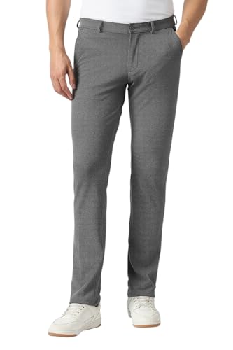 Men Grey Textured Trousers