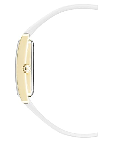 Anne Klein Women's Leather Strap Watch, AK/2706CHBK, Mother-of-pearl/White/Gold