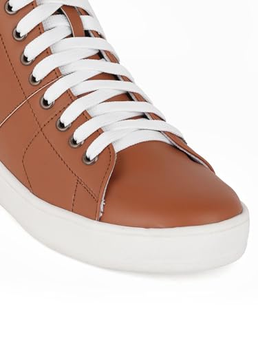 Carlton London Women Tan Comfortable Lace-Up Snakeer with Heels, for for Casual, Walking & Daily Use (38)
