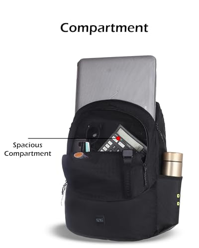 Wildcraft Nylon backpack Multi compartments, front pocket, bottle holder, School bags College bag for women and men, Ideal for school, college, office & travel 13520(Wiki_2 Dot_3D Black)