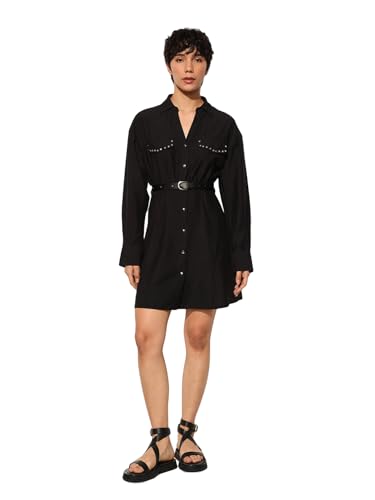 ONLY Women's Fit and Flare Black Dress