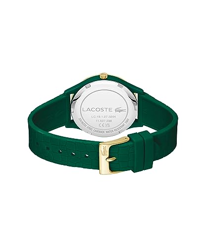 Lacoste Mini Crocodelle Women’s Quartz Watch - Minimalist Three-Hand Timepiece, Mesh Bracelet, Sunray Dial with Crocodile Logo, Polished Case and Bezel, Modern Design - Gift for Her 28mm, Dark Green