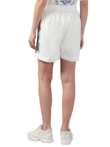 VERO MODA Women's Regular Fit High Rise White Shorts