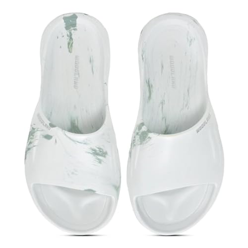 Woodland WOMEN WHITE/SAGE GREEN SLIPPERS