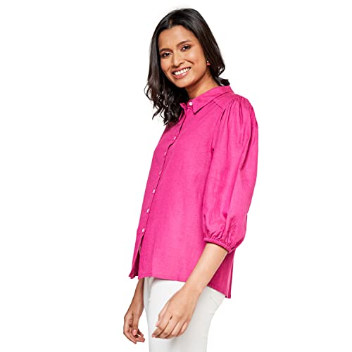 AND Women's Regular Shirt (EE23AB067TRF_Pink